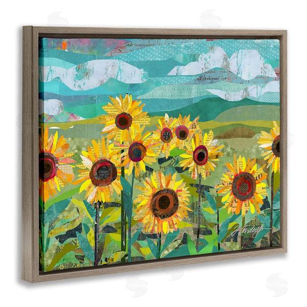 Stupell Industries Traci Anderson | Collaged Sunflower Field Abstract Layered Ephemera Meadow Wall Art
