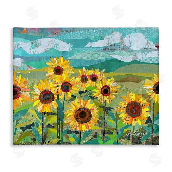 stupell industries Traci Anderson | Collaged Sunflower Field Abstract Layered Ephemera Meadow Wall Art