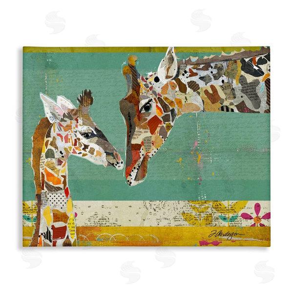 stupell industries Traci Anderson | Endearing Giraffe Family Layered Wildlife Animal Collage Wall Art