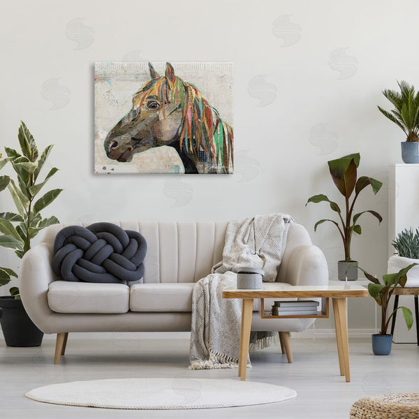 Stupell Industries Traci Anderson | Farm Horse Animal Portrait Varied Script Words Collage Wall Art