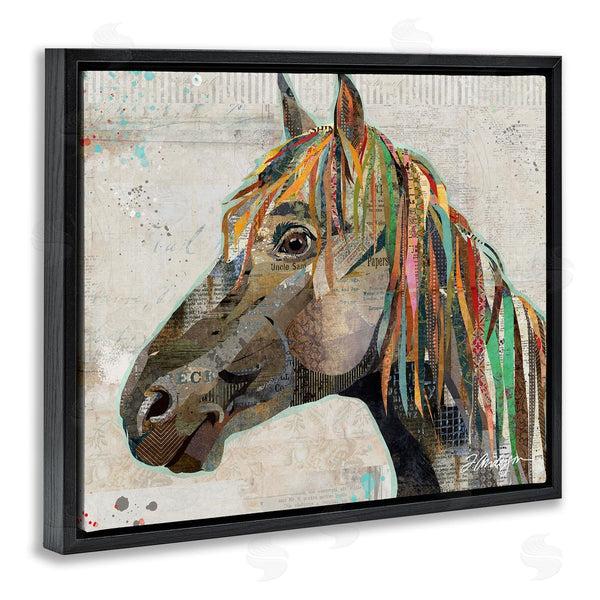 Stupell Industries Traci Anderson | Farm Horse Animal Portrait Varied Script Words Collage Wall Art