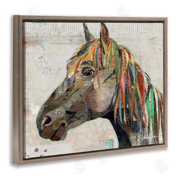 Stupell Industries Traci Anderson | Farm Horse Animal Portrait Varied Script Words Collage Wall Art