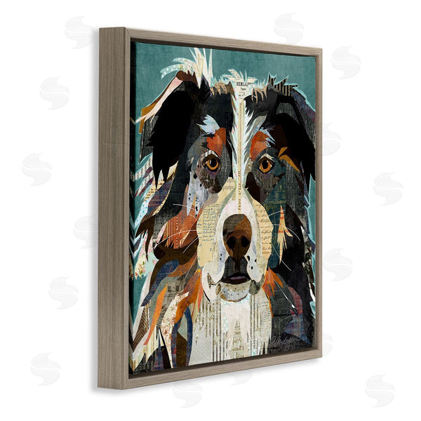 Stupell Industries Traci Anderson | Fluffy Dog Portrait Modern Script Collage Overlay Wall Art