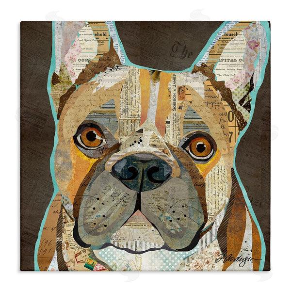 stupell industries Traci Anderson | Mixed Ephemera Animal Collage French Bulldog Portrait Wall Art
