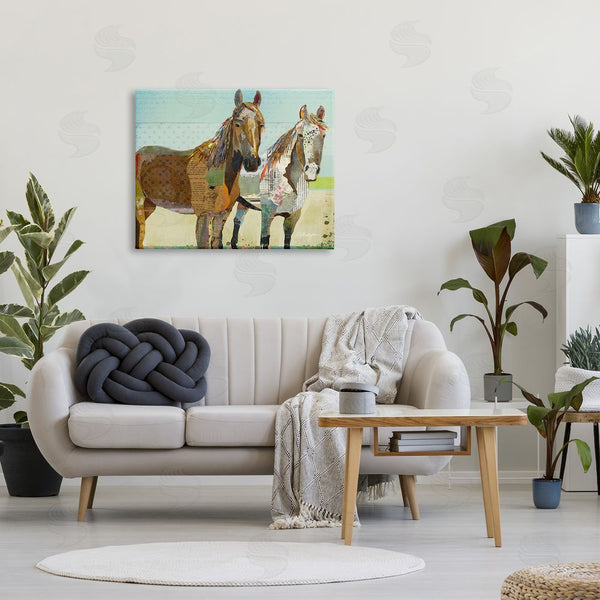 Stupell Industries Traci Anderson | Wild Farm Horses Layered Newsprint Collage Arrangement Wall Art