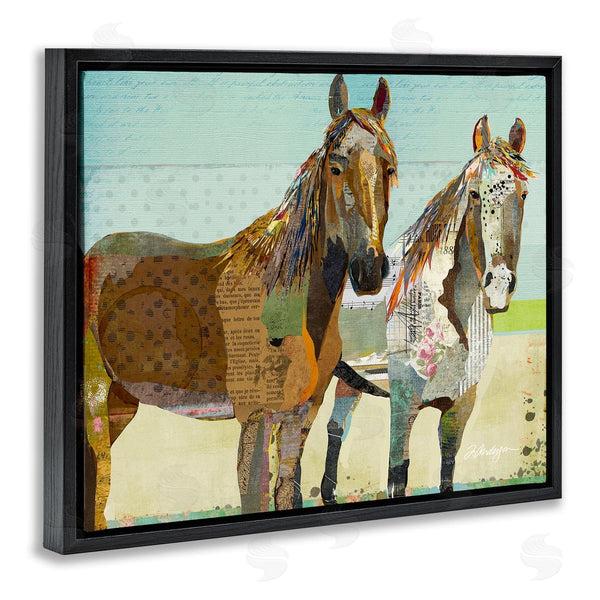Stupell Industries Traci Anderson | Wild Farm Horses Layered Newsprint Collage Arrangement Wall Art