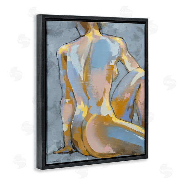 Stupell Industries Trevor Copenhaver | Modern Blue Brushed Sitting Nude Wall Art