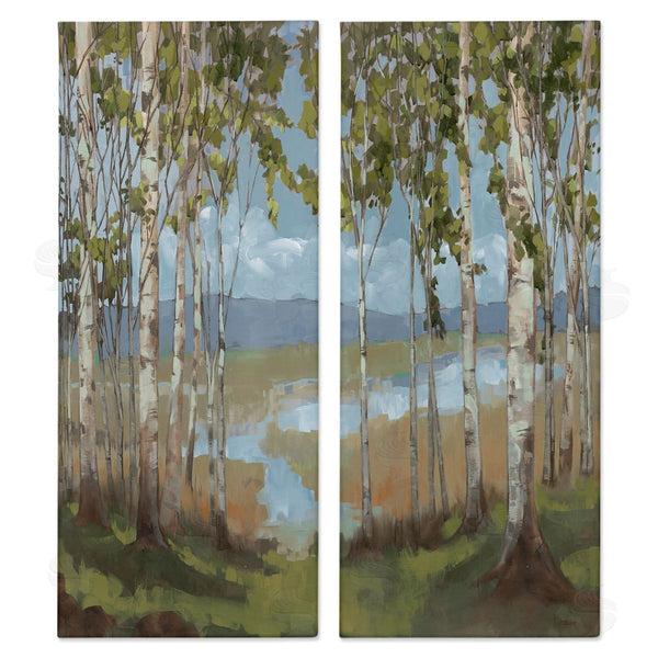 stupell industries Trevor Copenhaver | White Birch Copse of Trees Wall Art