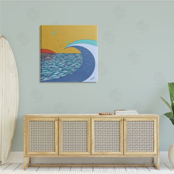 Stupell Industries Trish Sierer | Sunset Tidal Wave Busy Abstract Ocean Horizon Landscape Wall Art