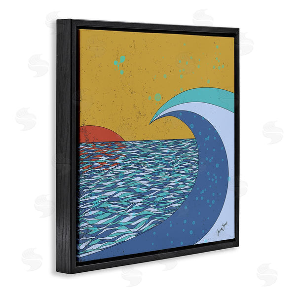 Stupell Industries Trish Sierer | Sunset Tidal Wave Busy Abstract Ocean Horizon Landscape Wall Art