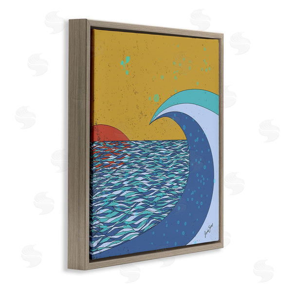 Stupell Industries Trish Sierer | Sunset Tidal Wave Busy Abstract Ocean Horizon Landscape Wall Art