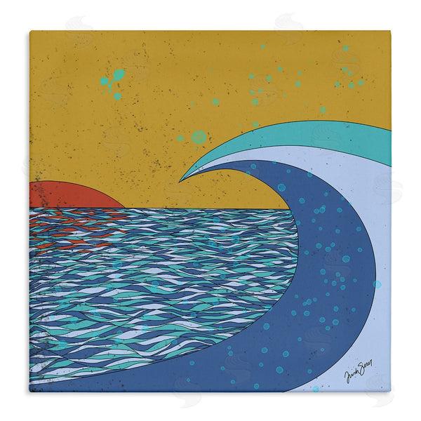 stupell industries Trish Sierer | Sunset Tidal Wave Busy Abstract Ocean Horizon Landscape Wall Art