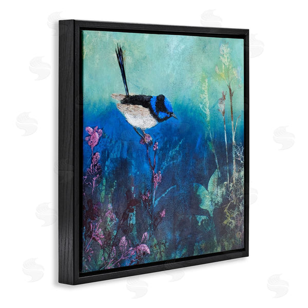 Stupell Industries Trudy Rice | Blue Bird Perched Sea Life Coral Underwater Scene Wall Art