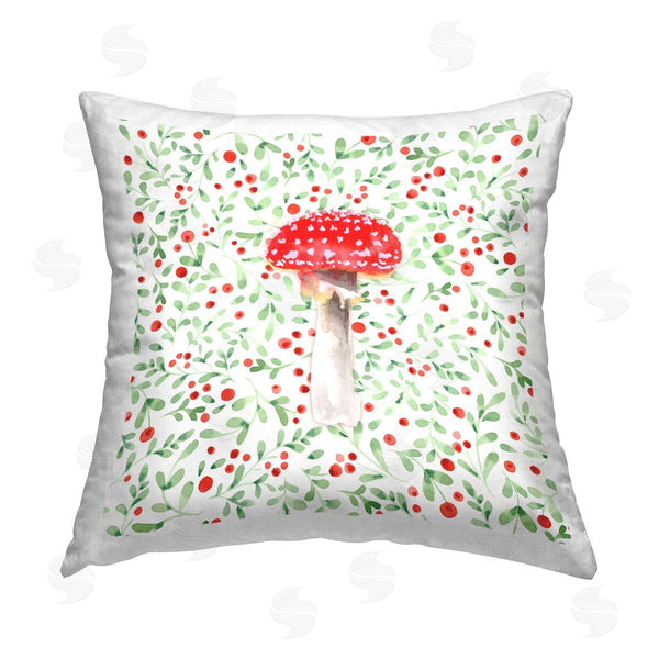 stupell industries Two If By Sea Studios | Botanical Patterned Mushroom Printed Throw Pillow