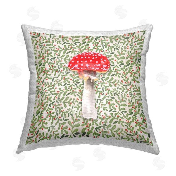 Stupell Industries Two If By Sea Studios | Grey Mushroom Pattern Printed Throw Pillow
