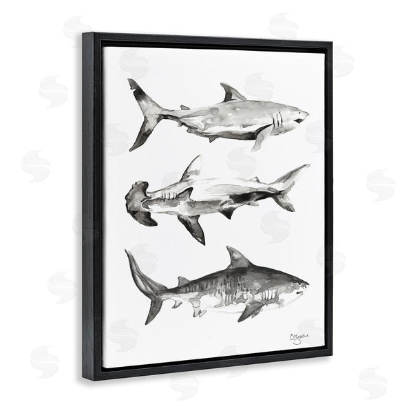 Stupell Industries Two If By Sea Studios | Nautical Shark Trio Wall Art