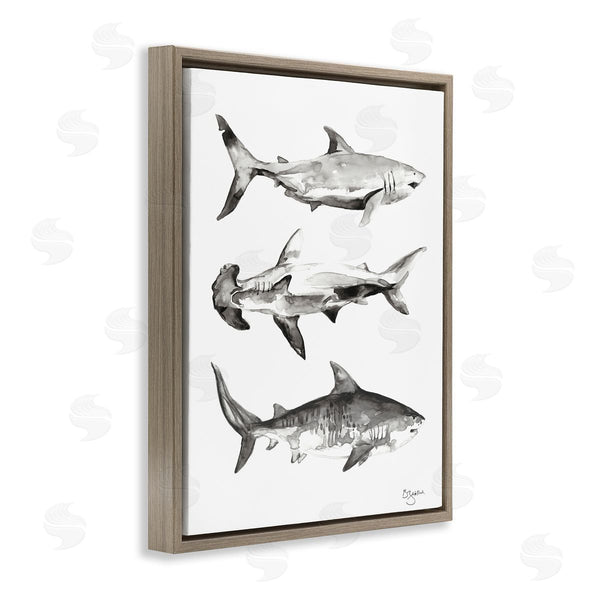Stupell Industries Two If By Sea Studios | Nautical Shark Trio Wall Art