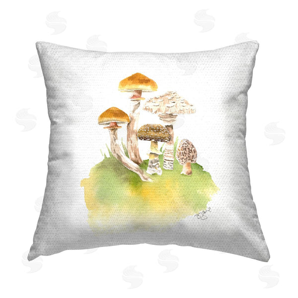 Stupell Industries Two If By Sea Studios | Woodland Mushroom Plants Printed Throw Pillow