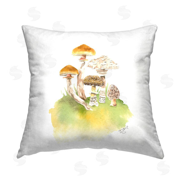 stupell industries Two If By Sea Studios | Woodland Mushroom Plants Printed Throw Pillow