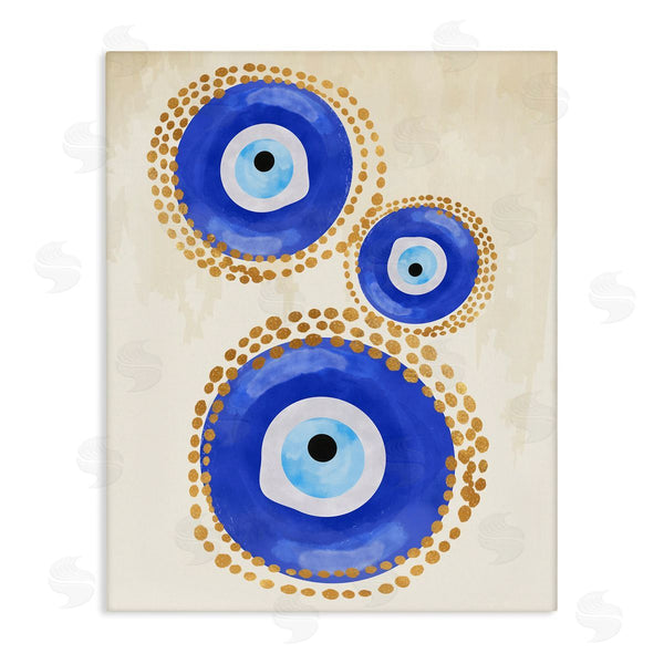 stupell industries Two Smart Blondes | Round Blue Evil Eye Pattern