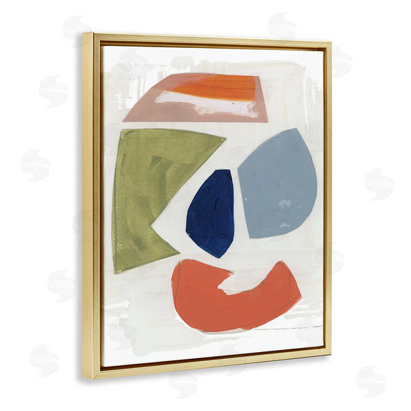 Stupell Industries Unknown Artist | Collage Of Abstract Shapes Green Orange Blue