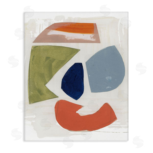 stupell industries Unknown Artist | Collage of Abstract Shapes Green Orange Blue