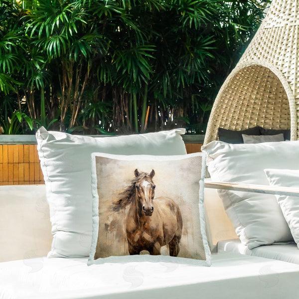 Stupell Industries Unknown Artist | Horse With Modern Drip Printed Throw Pillow