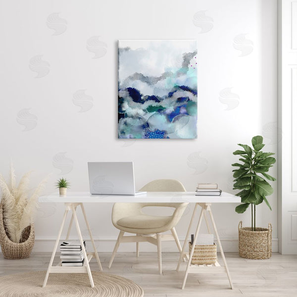 Stupell Industries Urban Epiphany | Bubbling Sea Floor Abstraction Fluid Blue Green Wall Art