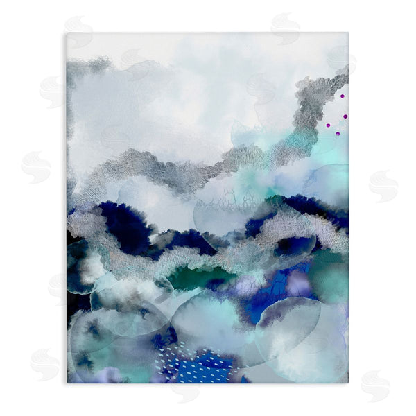 stupell industries Urban Epiphany | Bubbling Sea Floor Abstraction Fluid Blue Green Wall Art