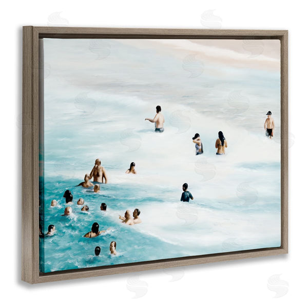 Stupell Industries Urban Road | People Swimming In Beach Waves