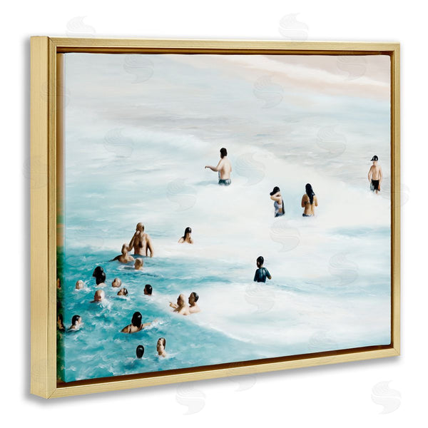 Stupell Industries Urban Road | People Swimming In Beach Waves