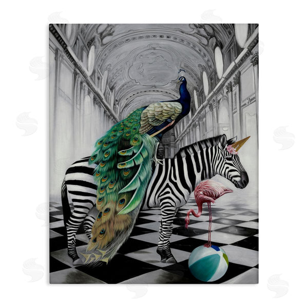 stupell industries Urban Road | Safari Animals in Classic Architecture