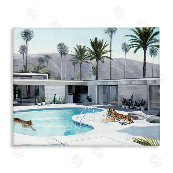 stupell industries Urban Road | Tiger in Modern Swimming Pool