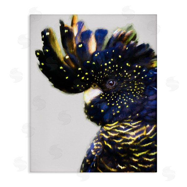 stupell industries Urban Road | Tropical Bird Blue Yellow Feathers