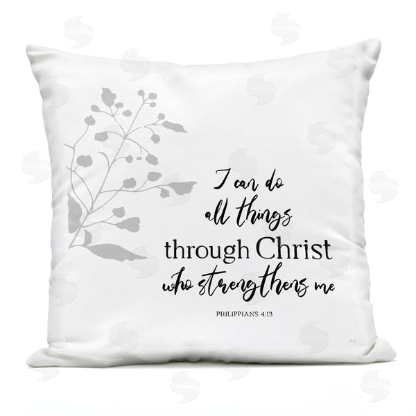 Stupell Industries Val Rhodes | All Things Through Christ Printed Throw Pillow