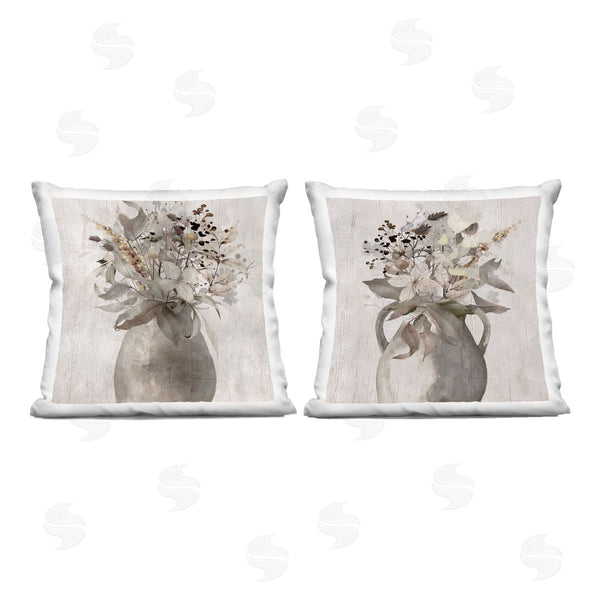 stupell industries Val Rhodes | Country Rustic Gathered Flowers Printed Throw Pillow Set