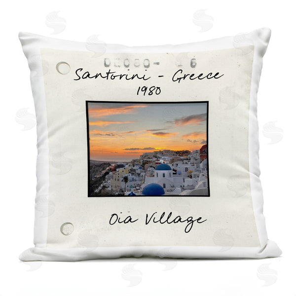 Stupell Industries Val Rhodes | Greece Travel City View Printed Throw Pillow