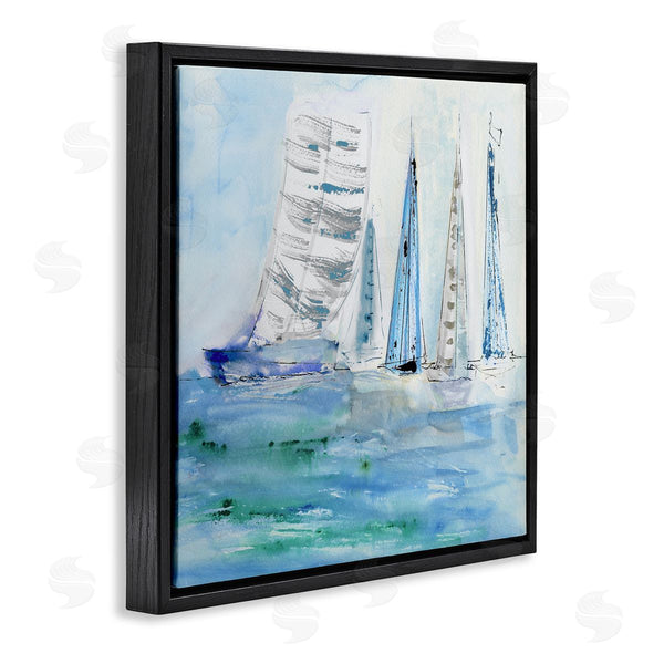 Stupell Industries Val Rhodes | Maritime Outlined Sailboats