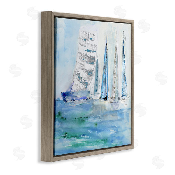 Stupell Industries Val Rhodes | Maritime Outlined Sailboats