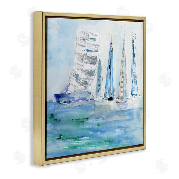 Stupell Industries Val Rhodes | Maritime Outlined Sailboats