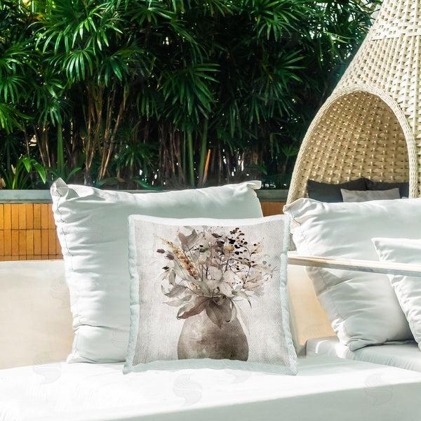 Stupell Industries Val Rhodes | Rustic Country Herb Vase Printed Throw Pillow