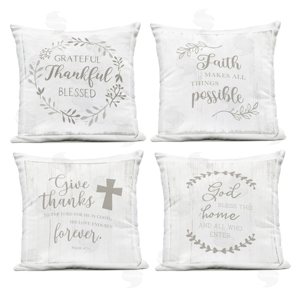 Stupell Industries Val Rhodes | Spiritual Faith Phrases Printed Throw Pillow Set