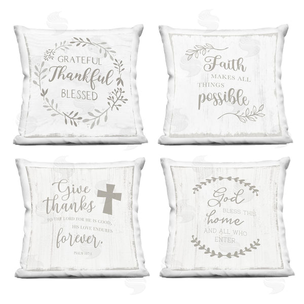 stupell industries Val Rhodes | Spiritual Faith Phrases Printed Throw Pillow Set