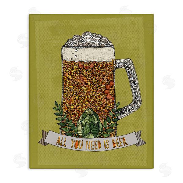 stupell industries Valentina Harper | All You Need Is Beer Floral Pattern Stein Mug Wall Art