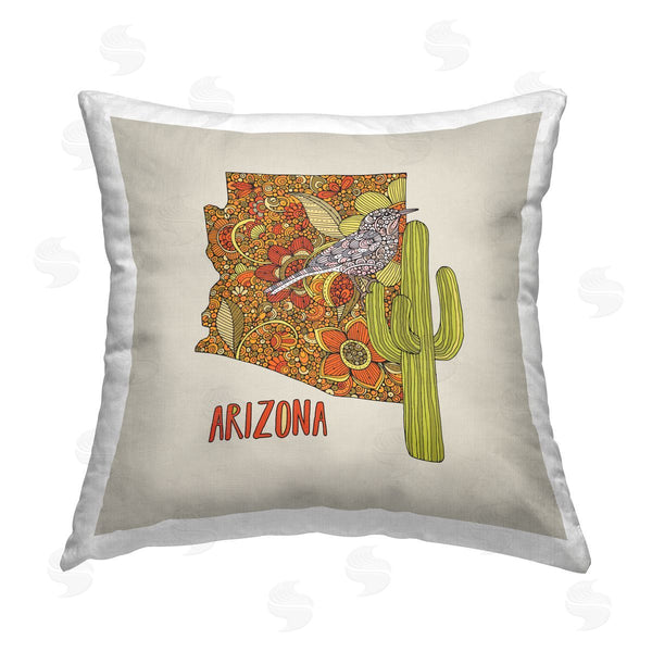 stupell industries Valentina Harper | Arizona State Cactus Florals Printed Throw Pillow