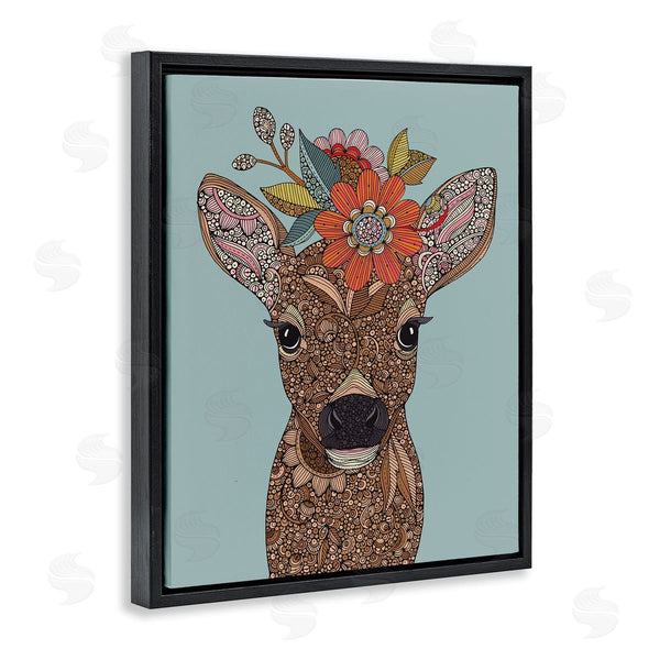 Stupell Industries Valentina Harper | Baby Deer Fawn Flower Crown Intricate Paisley Designs Wall Art