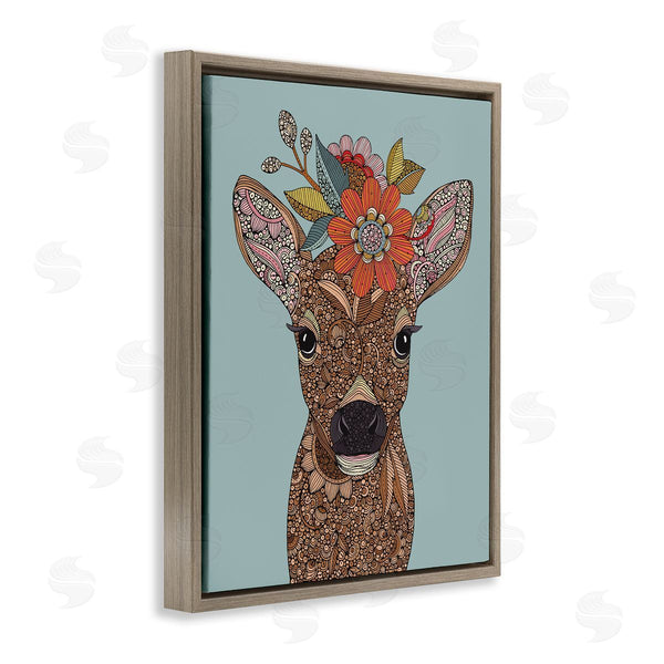 Stupell Industries Valentina Harper | Baby Deer Fawn Flower Crown Intricate Paisley Designs Wall Art