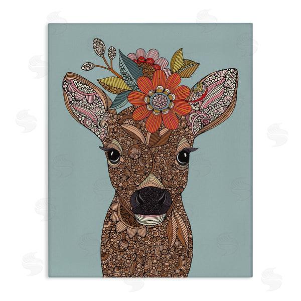 stupell industries Valentina Harper | Baby Deer Fawn Flower Crown Intricate Paisley Designs Wall Art