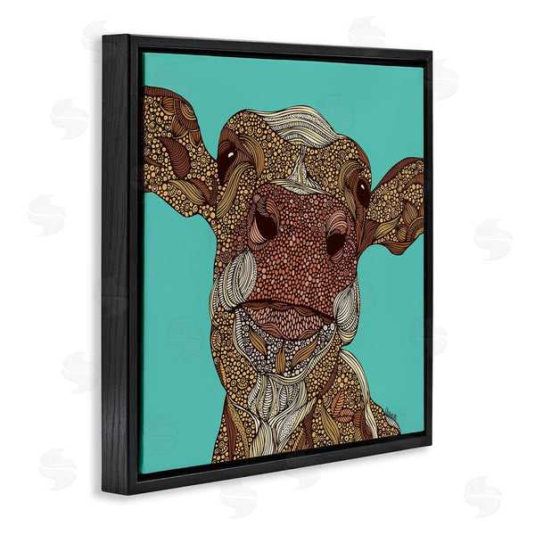 Stupell Industries Valentina Harper | Bold Calf Cow Intricate Inner Stripe Patterns Wall Art