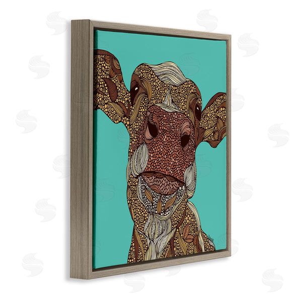 Stupell Industries Valentina Harper | Bold Calf Cow Intricate Inner Stripe Patterns Wall Art